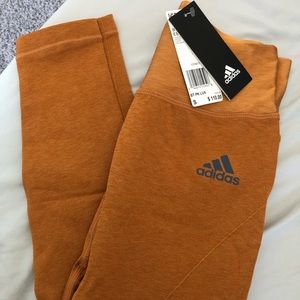 NWT Adidas BT PK Lux Leggings Orange Small